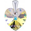 Silvego Strieborný prívesok so Swarovski® Crystals SRDCE 14mm AB LSW069P
