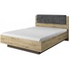 Eoshop Manželská postel 160x200 CORA s úložným prostorem, Dub Artisan / Dub Artisan / Černý Grafit