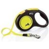 Flexi New Neon S pásek 5 m, max. 15 kg, žlutá