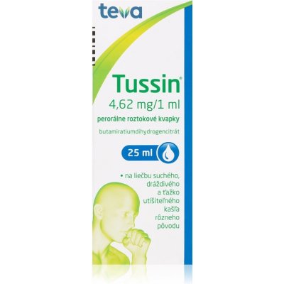 Tussin Tussin 4,62mg/1ml perorálne kvapky, roztok na suchý dráždivý kašeľ 25 ml