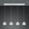 Trio Lighting LED závesné svietidlo Flynt, dĺžka 97 cm, chrómová farba, kov, 4-pl. - 331610406