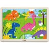 VIGA Dřevěné puzzle Dinosauři, 16 dílků