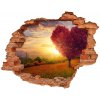 Fototapeta diera na stenu 3D Strom box srdce 90x70 cm