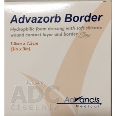 Advazorb Border krytie na rany samopriľnavé atraumatické 7,5 x 7,5 cm 10 ks