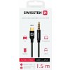Swissten 73501303 textile USB-C (samec) / 3,5 mm jack (samec) 1,5m černý
