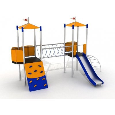 Playground System z nerezu DUO so šmykľavkou 11016