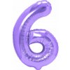 Balón PartyPal číslo 6 fialový 40 palcový na vzduch/hélium