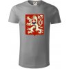 Znak ČSR - Československá republika (1948–1960) - Tričko z organickej bavlny - 2XL ( Starostrieborná )