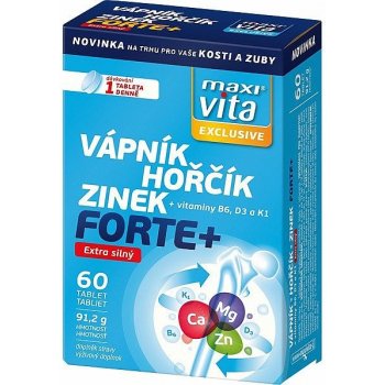 MaxiVita Exclusive Calcium magnézium zinok + vitamíny B6 D3 a K1 60 tabliet  od 4,32 € - Heureka.sk