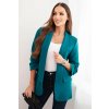 Kesi Włoski dámska sako bez zapínania s podšívkou morská