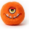Pískajúca loptička pre psa – plyšové monštrum, oranžová