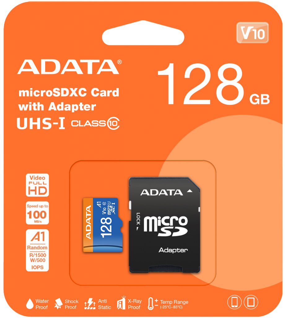 ADATA MicroSDXC 128GB UHS-I U1 AUSDX128GUICL10A1-RA1