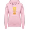 AWDis Hoodie Mikina - Dobré pivo na zlé časy - Bábätkovská ružová - L - Dámske