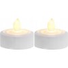 Plastové LED sviečky tealight biele 3 cm s časovačom