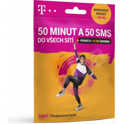 T-Mobile Twist SIM karta 150 - 50 minut + 50 SMS + kredit 100,- Kč
