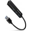 AXAGON HMA-GL3A, USB 3.2 Gen 1 hub, porty 3x USB-A + Gigabit Ethernet, kovový, kábel USB-A 20cm HMA-GL3A