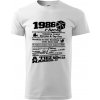 1986 v kocke - Klasické pánske tričko vyššej gramáže - XS ( Biela )