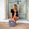 Ručně háčkovaná kabelka SURF DREAM šedá