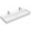 Villeroy & Boch Memento 2.0 Dvojumývadlo 120x47 cm, bez prepadu, 2 otvory na batériu, alpská biela 4A22C101
