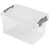 Plastový úložný box s vekom HEIDRUN Clip box 8 l