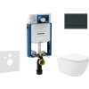 Geberit Kombifix - Set predstenovej inštalácie, klozetu Oudee Vortex a dosky softclose, tlačidlo Sigma30, čierna lesk/čierna mat SANI15CA5137