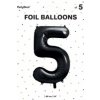 Fóliový balón Číslo 5 čierny