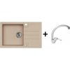 Alveus SET kuchynský granitový drez ROCK 130 so sifónom 78x48 Beige + batéria DAJANA chróm ROCK13055+DAJANA