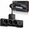 Rozbočovač do zásuvky LEDLUX 3 zásuvky 230V, 3 USB, s uzemnením, ON/OFF