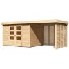 Drevený záhradný domček ASKOLA 5 s prístavkom Lanitplast