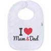 NEW BABY Detský podbradník New Baby I love Mum and Dad