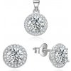 Beneto Blyštivá souprava stříbrných šperků se zirkony AGSET360 (přívěsek, náušnice)