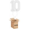 HeliumKing Balónový box - Narodeninové číslo 10 biely 86 cm