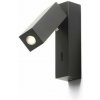 RENDL FADO I nástenná LED lampa čierna 3W 3000K nastaviteľná 45