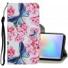 Peňaženkové kožené puzdro na Xiaomi Mi Note 10 Lite - Dragonfly Flower