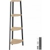 tectake 404774 rohový regál newbridge 34x34x125cm - industrial svetlé drevo, dub sonoma