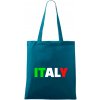 Italy Nápis - Taška bavlnená - 42 x 38 cm ( Petrolejová )