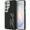 Puzdro Karl Lagerfeld - celozabalenej zrnitej kože so signatúrnym živicovým logom (KLHCS26LPGFKSRSK) - Samsung Galaxy S26 Ultra čierny