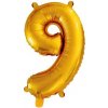 JUNIOR narodeninový balón, 32in 81cm, zlatý, číslo 9