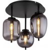 Globo 15345-3D prisadzné stropné svietidlo Blacky I 3x40W | E14 - čierna, dymová