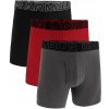 Under Armour Perf Tech Cotton 6in 3 Pack - Castlerock Full Heather/Red Steel XL