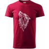 Geometria - vlk - vyjúci - Klasické pánske tričko vyššej gramáže - 3XL ( Marlboro červená )