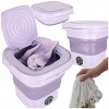 Ikonka Mini skladacia prenosná práčka 12L fialová