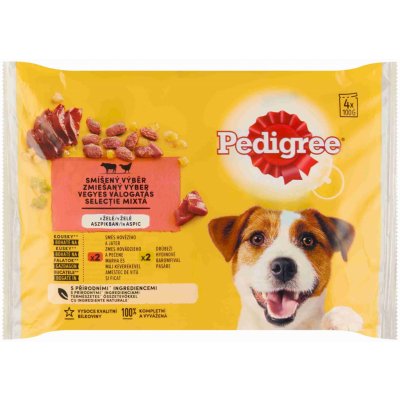 Pedigree dog Adult Multipack kuracie & jahňacie & hydinové & hovädzie mäso v želé 12 x 100 g