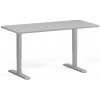 Výškovo nastaviteľný stôl, 160x80 cm, 2 motory, zaoblené rohy, sivá podnož, sivá