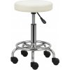 VASHOME stolička do kozmetického salónu, kadernícka stolička s kolieskami, biela