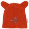 Baby Nellys Dvojvrstvová dojčenská čiapočka s uškami Teddy - tehlová, veľ. 62, 62 (2-3m)