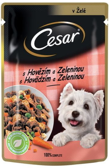 Cesar s jemným hovädzím a mrkvou v želé 24 x 100 g