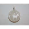 ONREX Vianočná ozdoba sklenená guľa transparentné soby pr. 7 cm