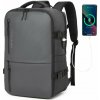 Kabínový batoh s USB a Type-C portom 25 L - KONO - sivý