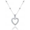 MINET JMAS0235SN45 - Strieborný náhrdelník srdce s bielymi zirkónmi
